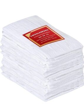 Utopia Kitchen Flour Sack Towels 12 Pack 100% Cotton 28x28 White New